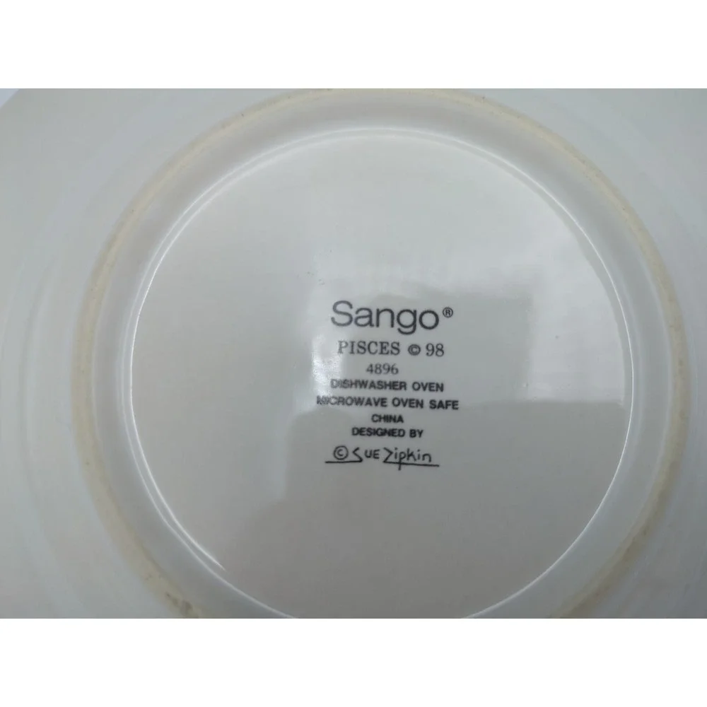 Sango 2 Small Plates Pisces Artist Sue‎ Zipkin Vibrant Blues Beach Shell Summer